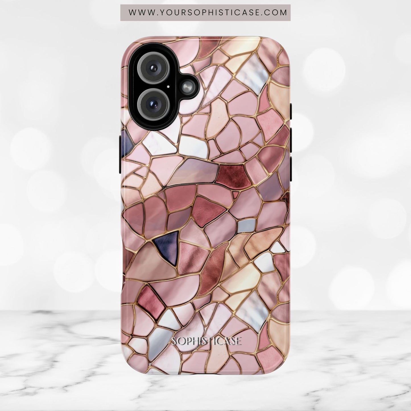 Rose' Runway in Pink Mosaic - Tough Phone Case