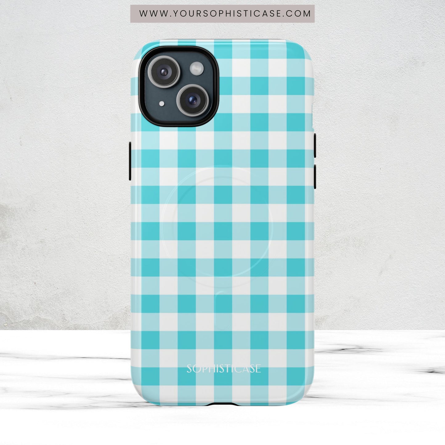 Gingham in Aqua - Magsafe Case