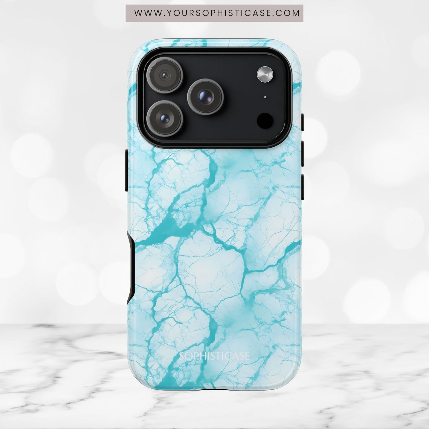 Marble Opulence in Aqua - Tough Phone Case