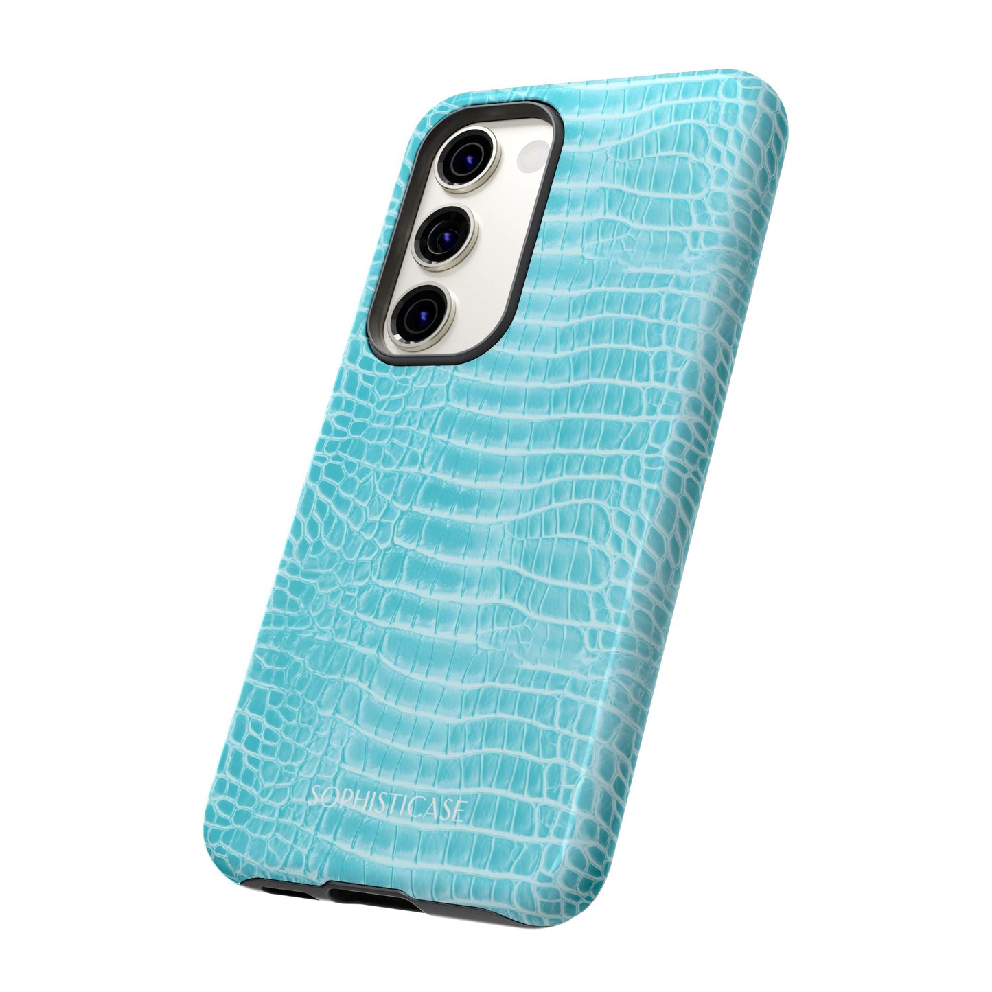 Luxe Leather in Aqua - Tough Phone Case