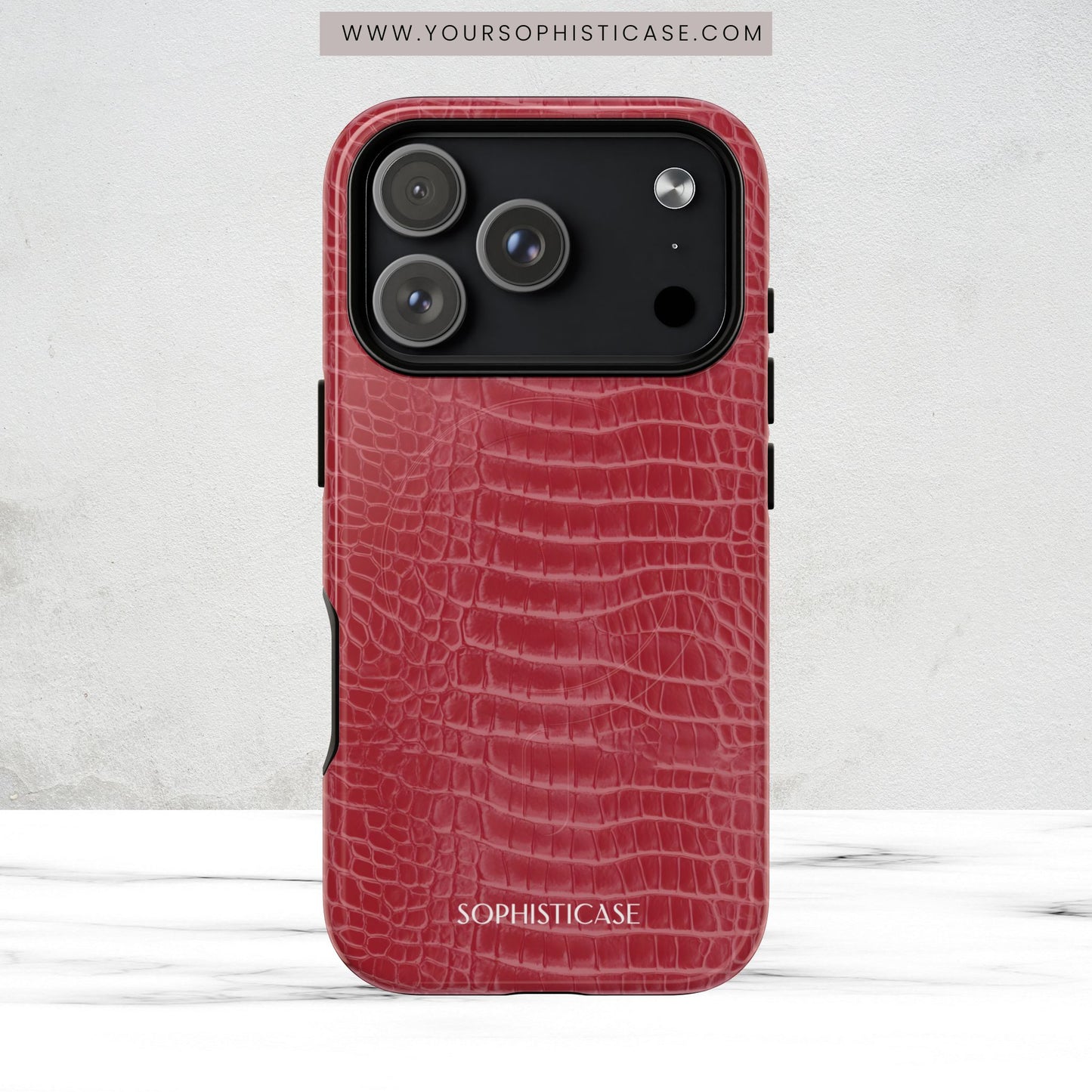 Luxe Leather in Cherry Red - Magsafe Case