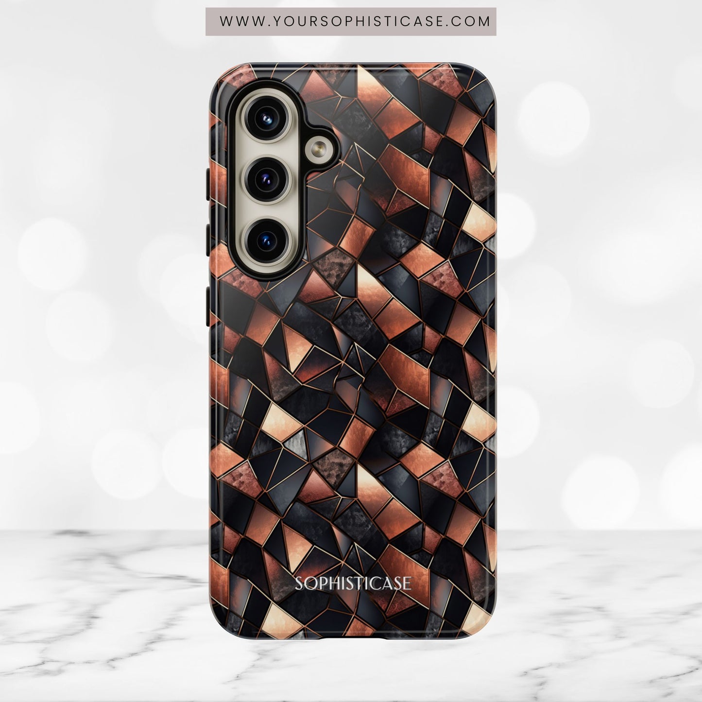 Rose' Runway in Noir Mosaic - Tough Phone Case