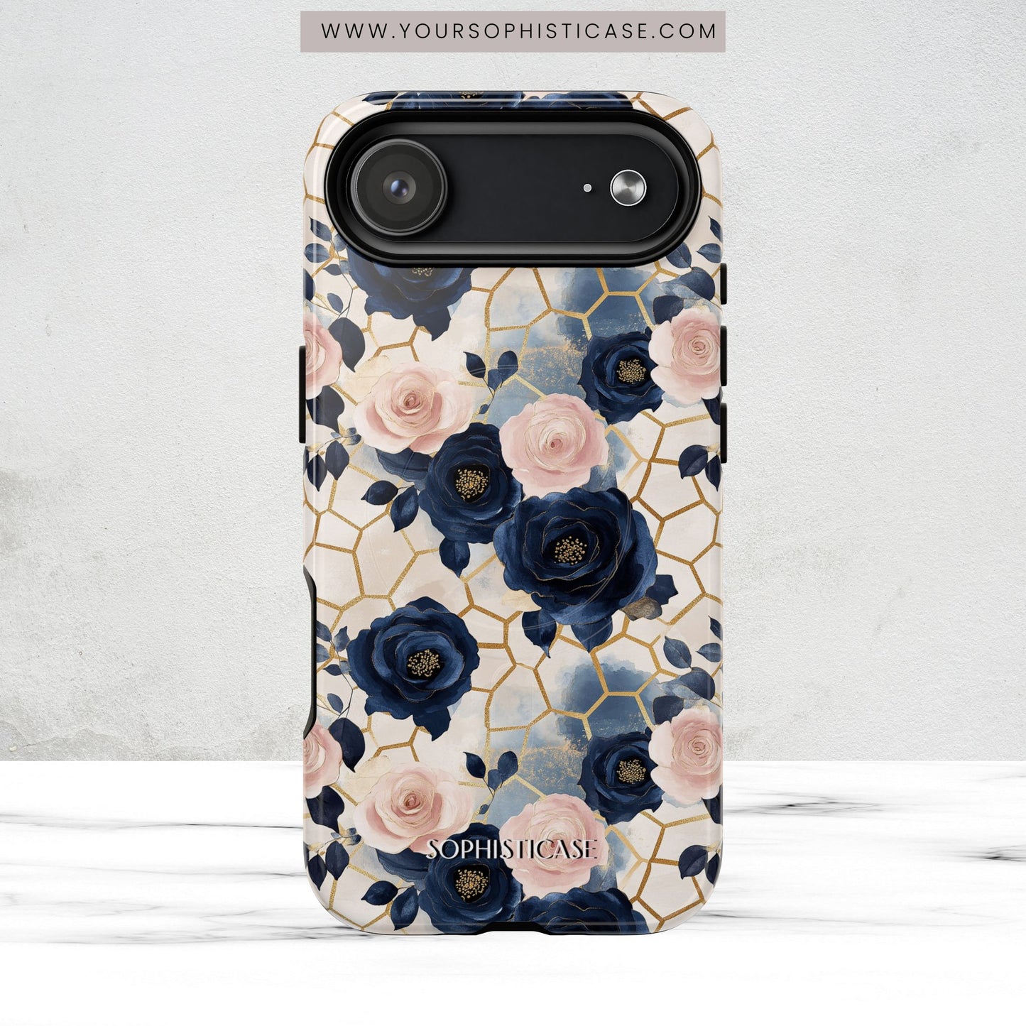 Royal Floral in Navy Hive - iPhone Magsafe Case