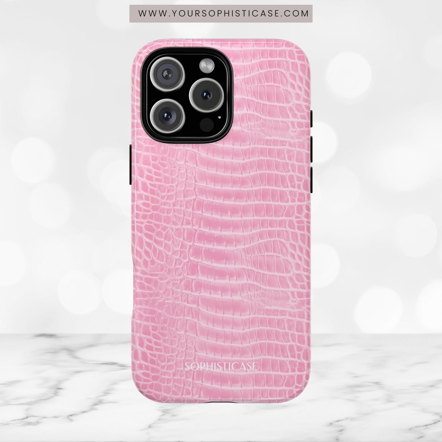 Luxe Leather in Pink - iPhone Case