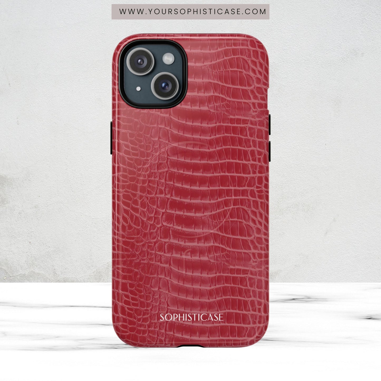 Luxe Leather in Cherry Red - Magsafe Case