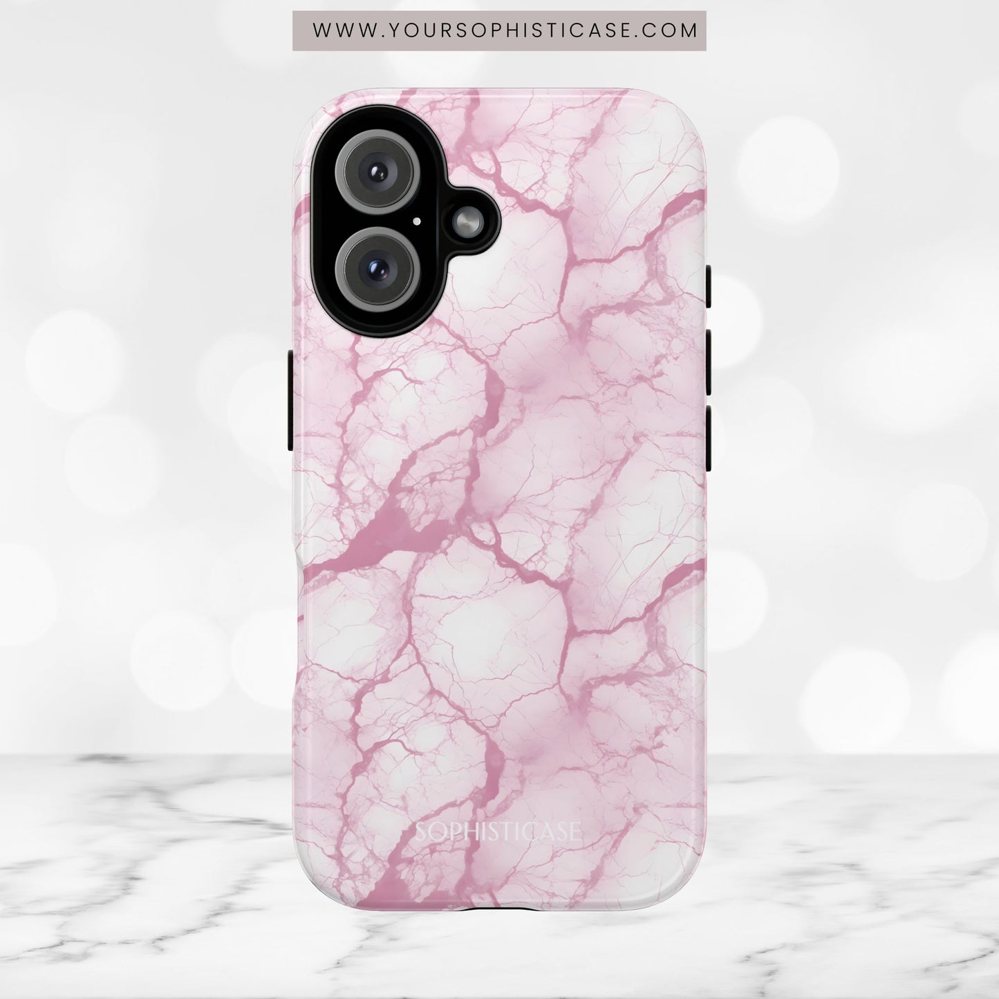 Marble Opulence in Pink - iPhone Case