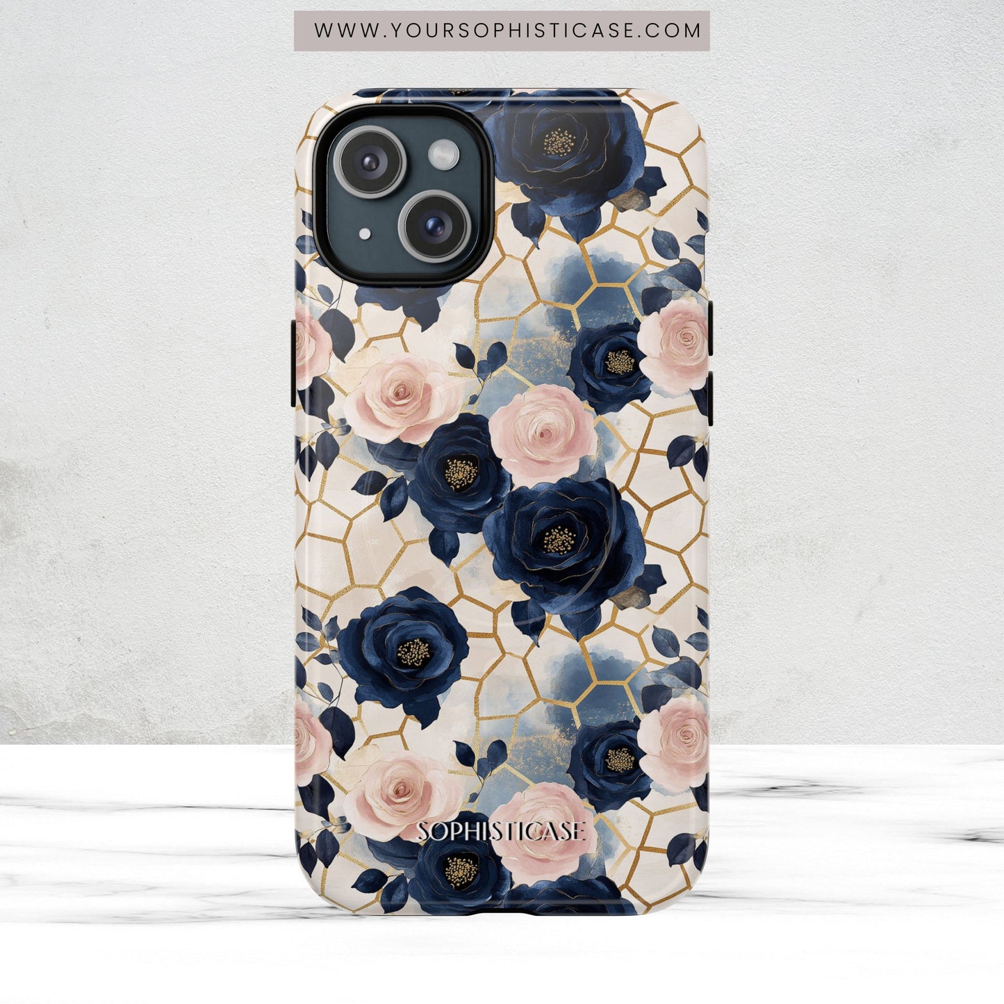 Royal Floral in Navy Hive - iPhone Magsafe Case