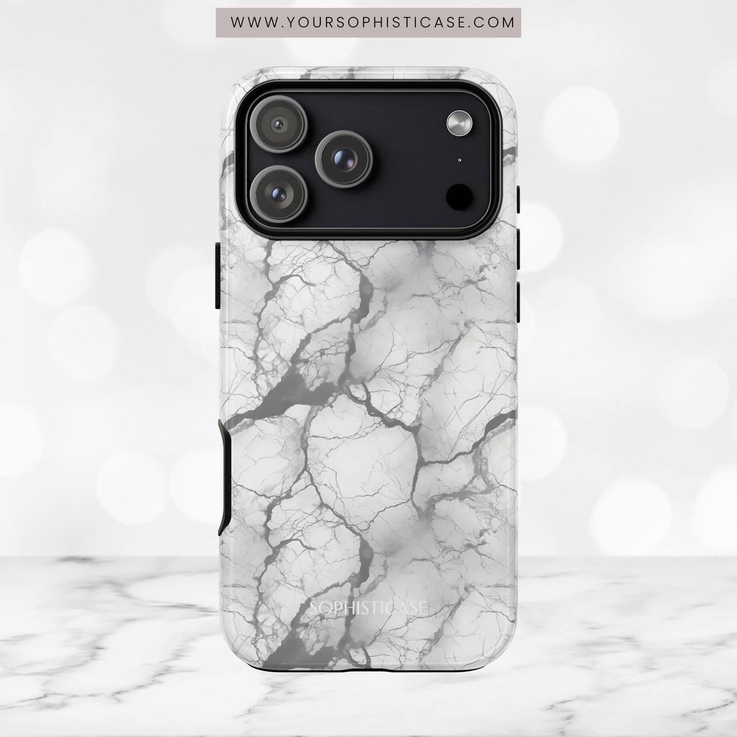 Marble Opulence in Charcoal Grey - Tough Phone Case
