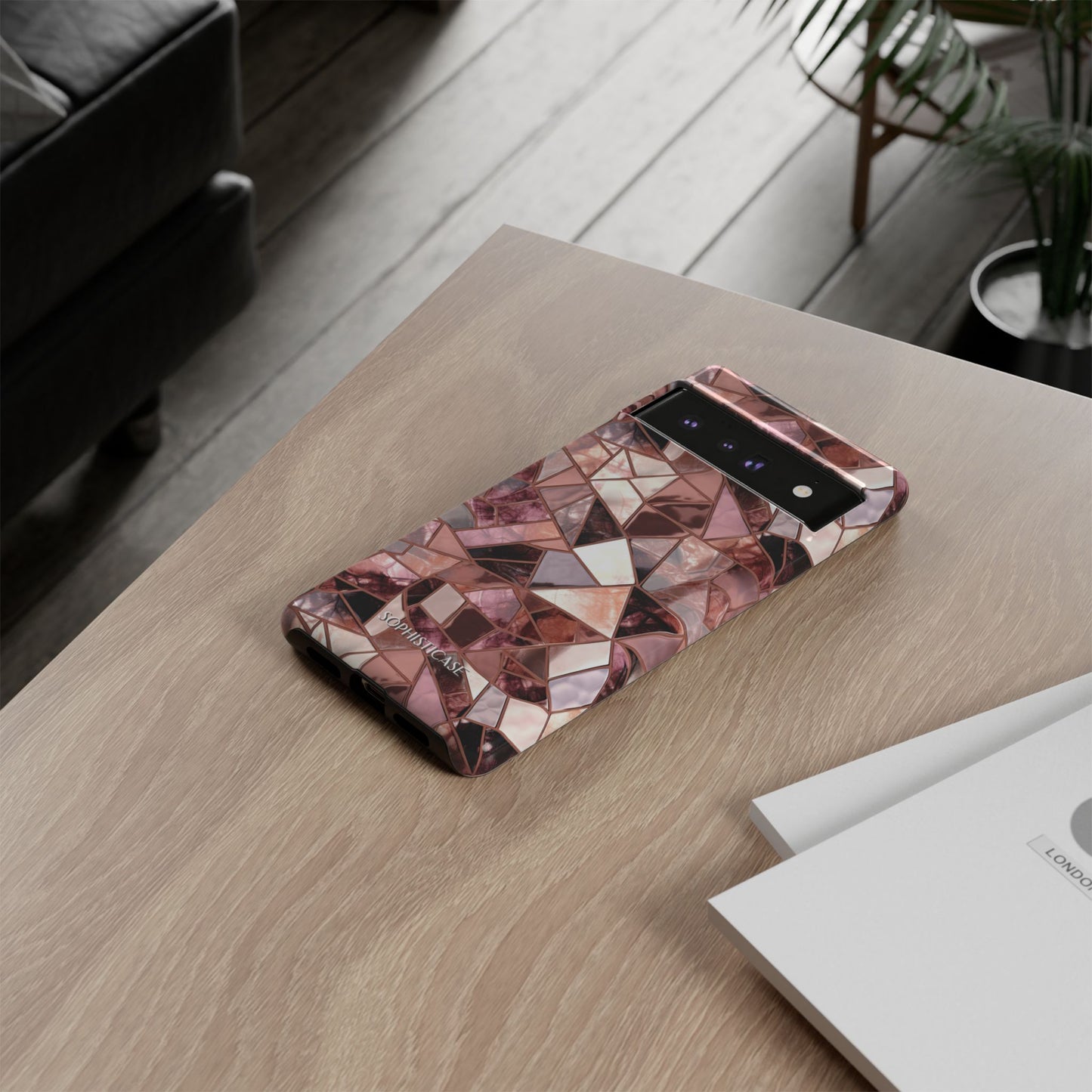 Rose' Runway in Merlot Mosaic - Tough Phone Case