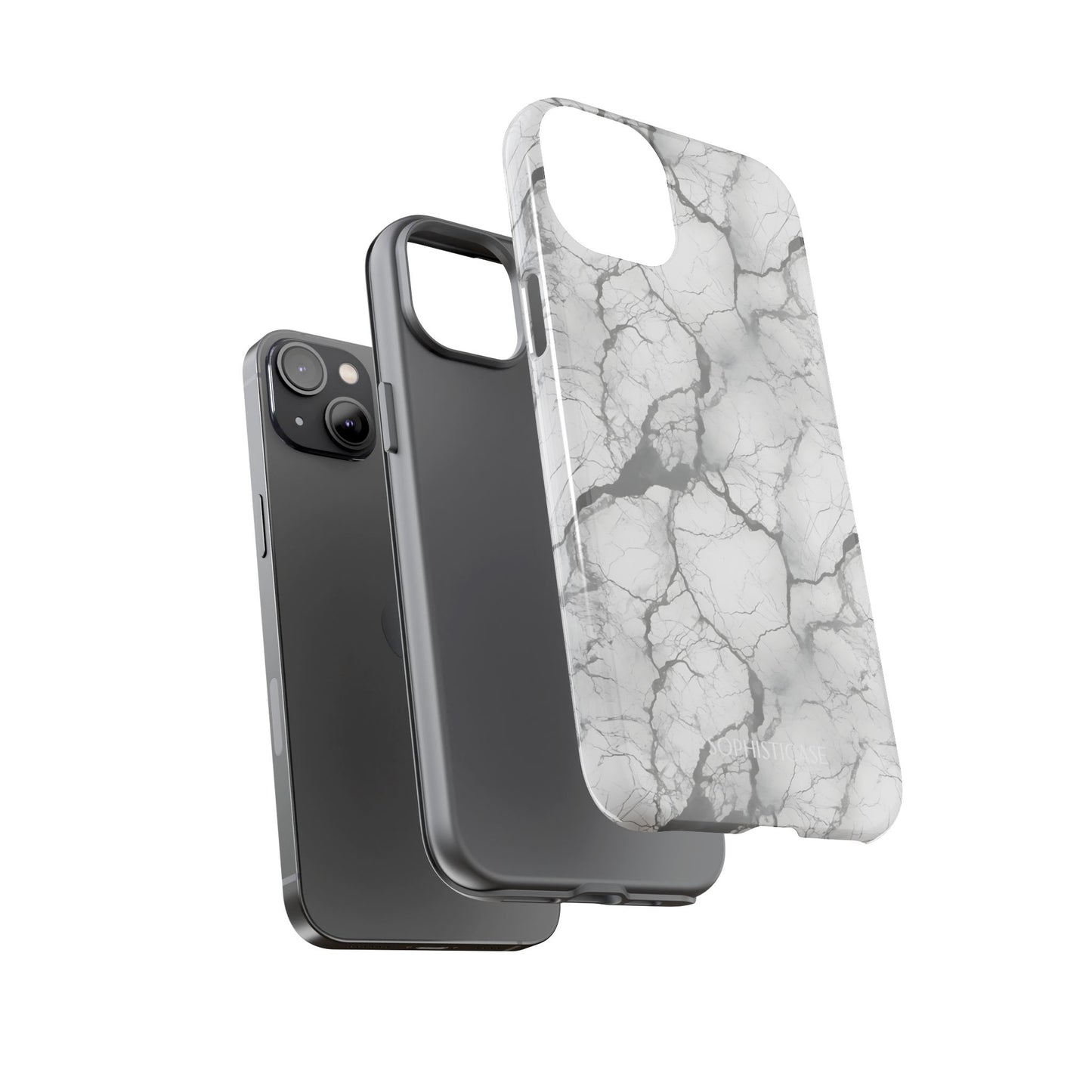 Marble Opulence in Charcoal Grey - iPhone Case