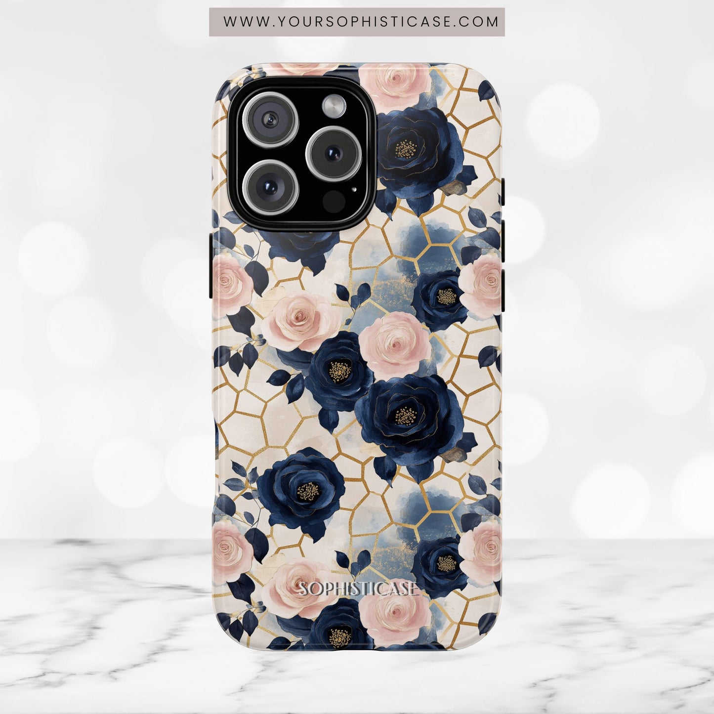 Royal Floral in Navy Hive - Tough Phone Case