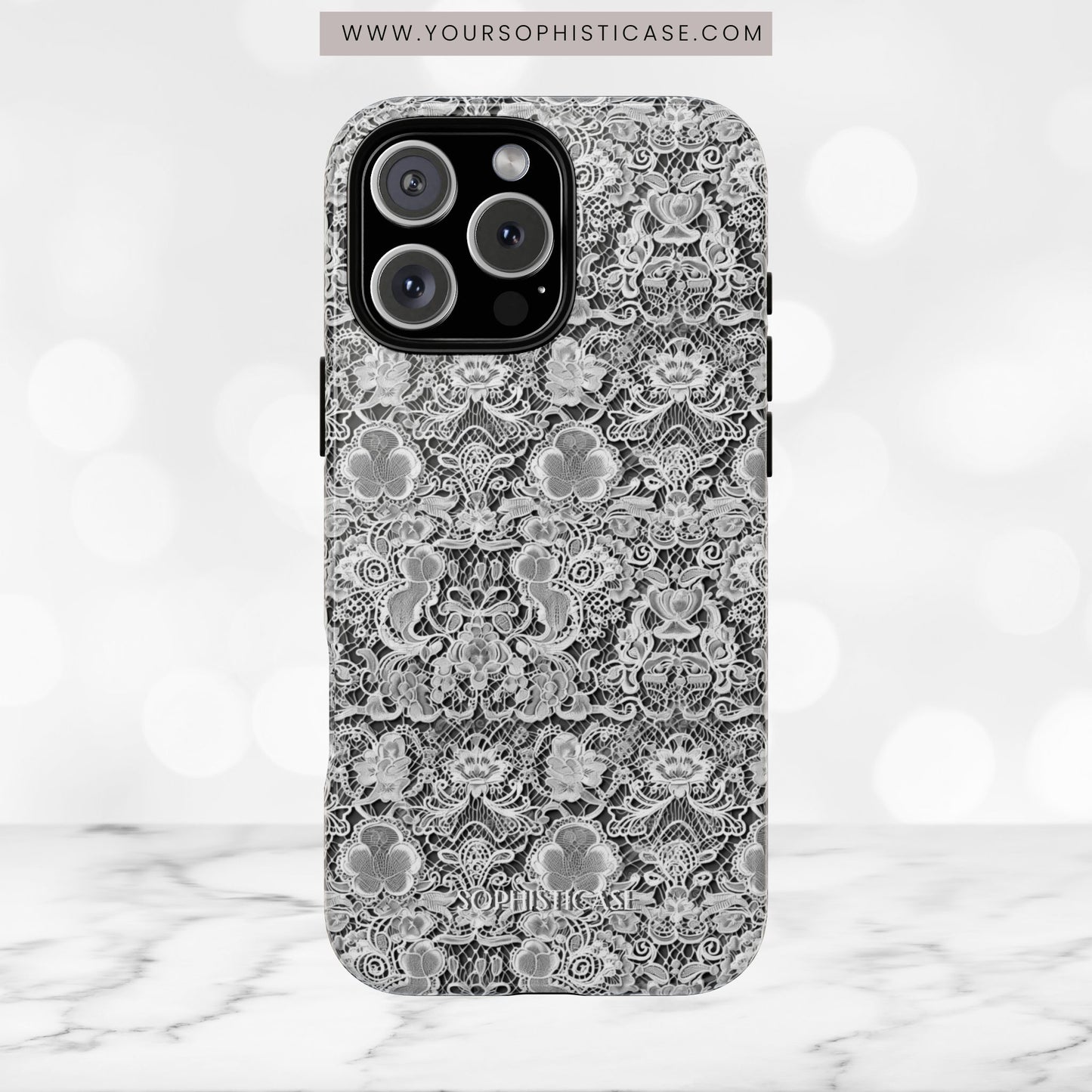 Luxe Lace in Black - iPhone Case
