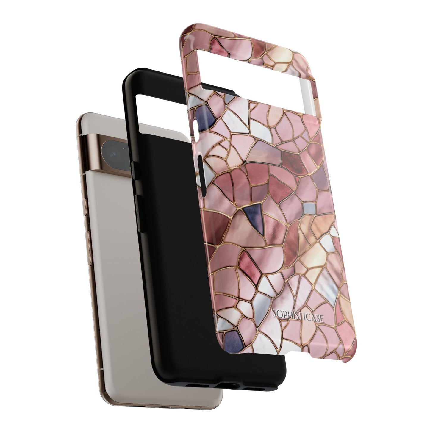 Rose' Runway in Pink Mosaic - Tough Phone Case