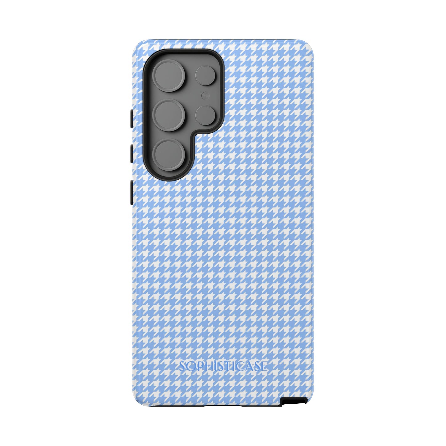 Houndstooth in Blue - Drop Proof Phone Case for Samsung Galaxy