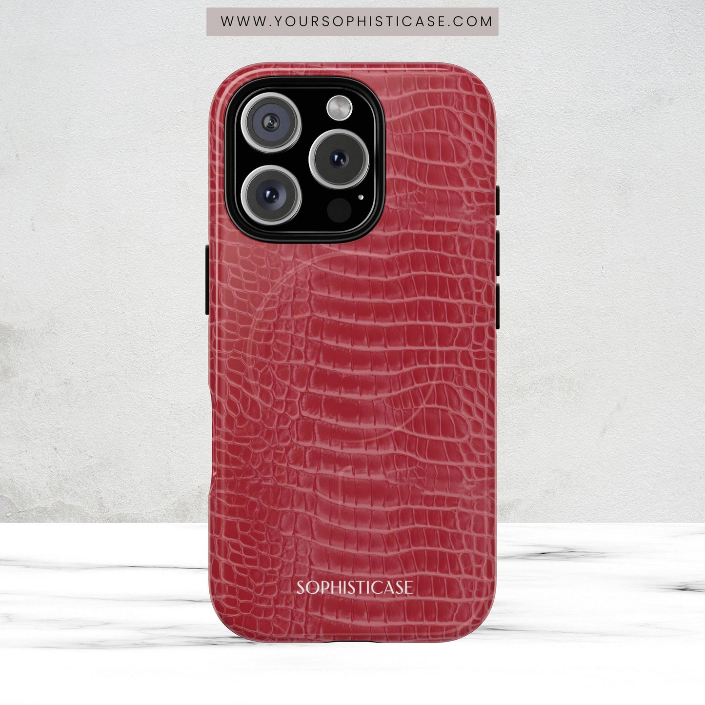 Luxe Leather in Cherry Red - Magsafe Case