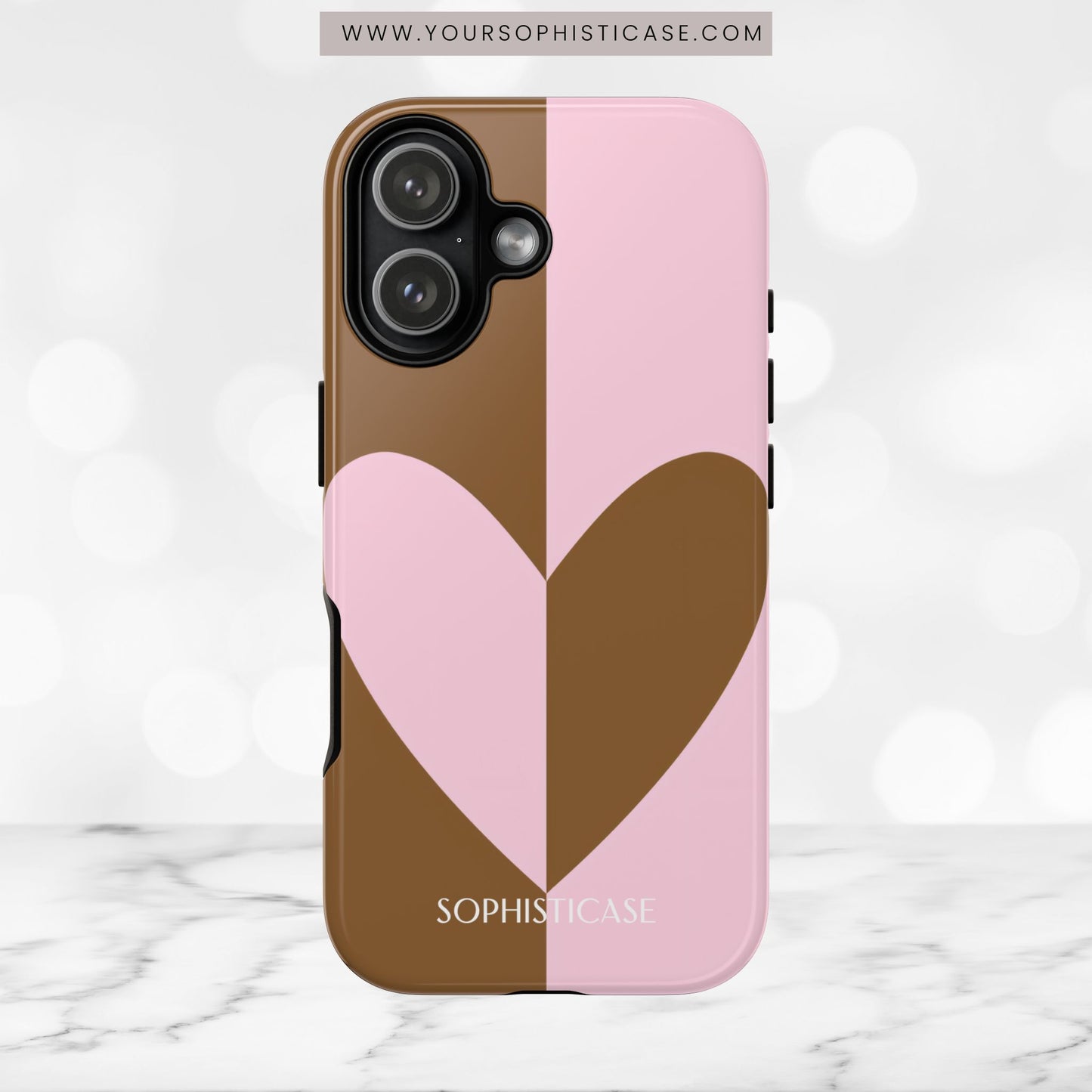 Be Mine in Pink and Brown - iPhone Case