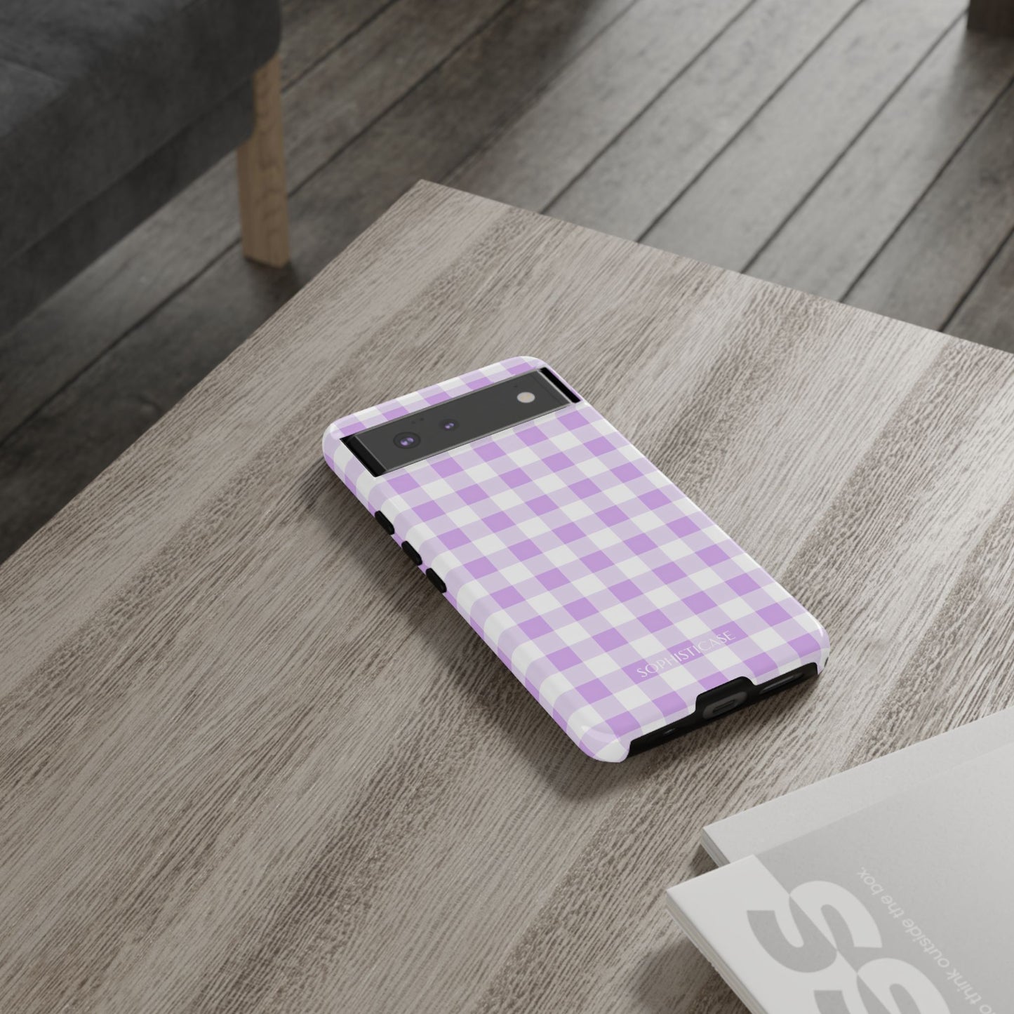 Gingham in Purple - Tough Phone Case