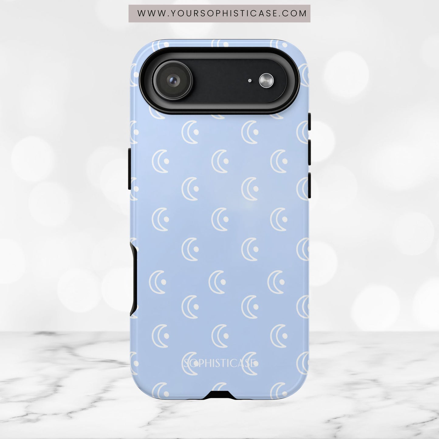 Moon Phase in Baby Blue - iPhone Case