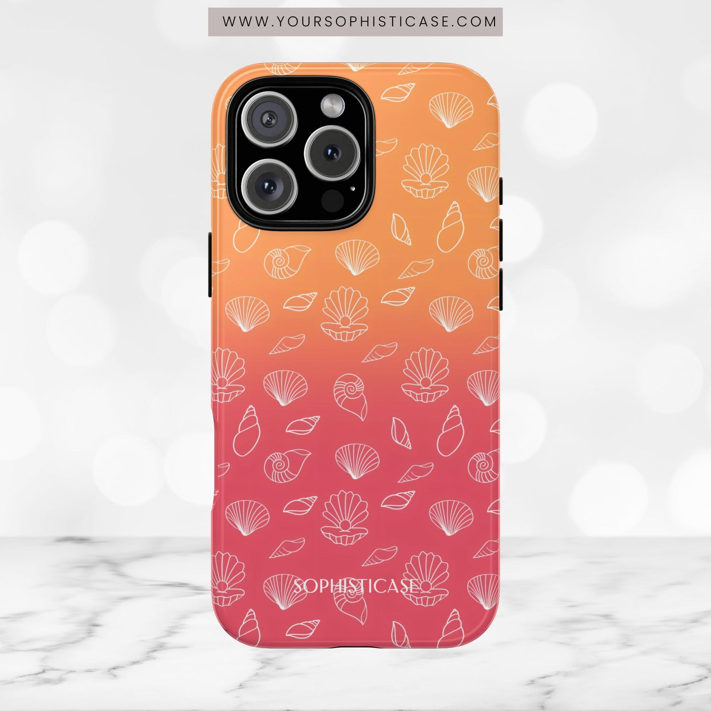 Seashell Society in Sunset Orange - iPhone Case