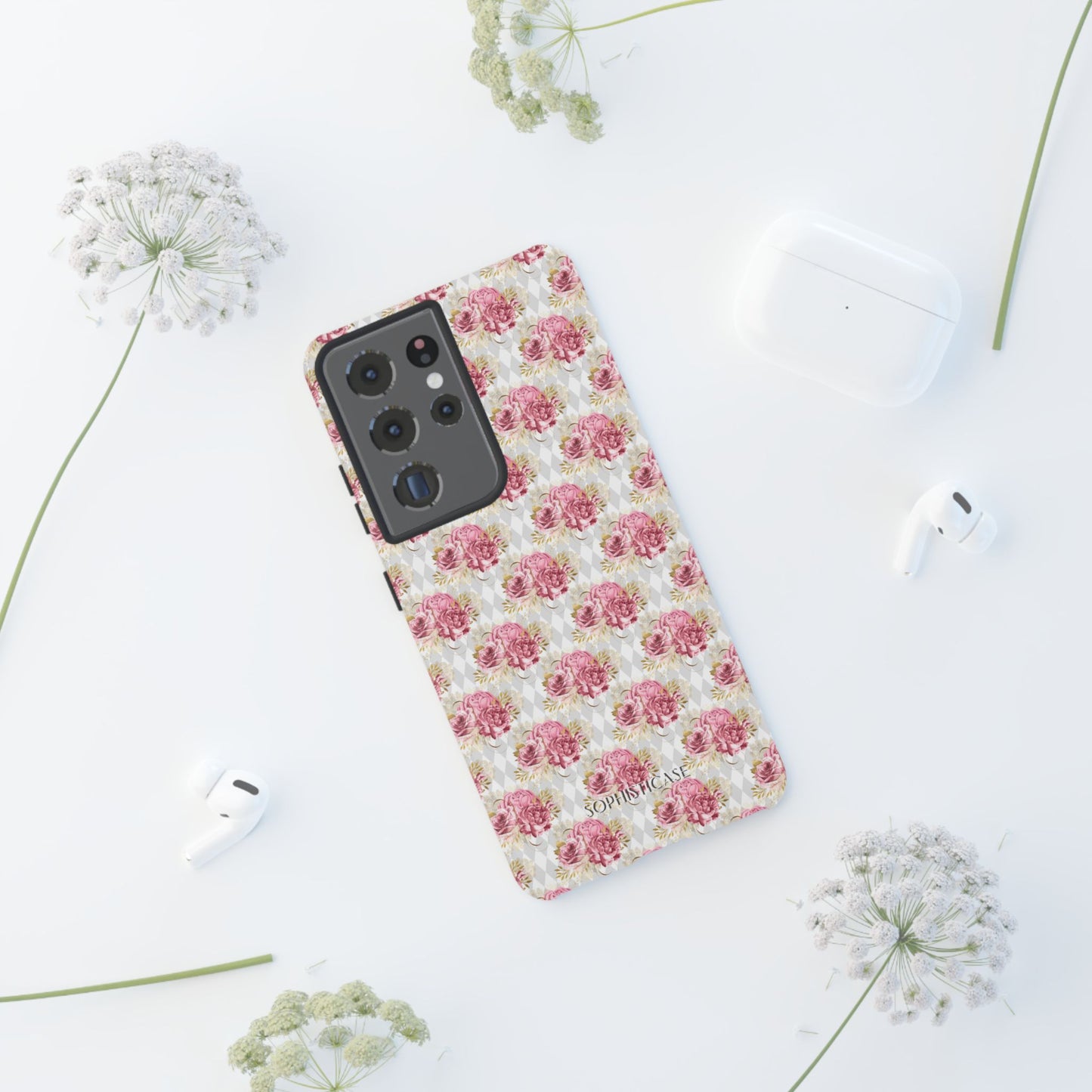 Rose Diamond Romance in Colette - Tough Phone Case