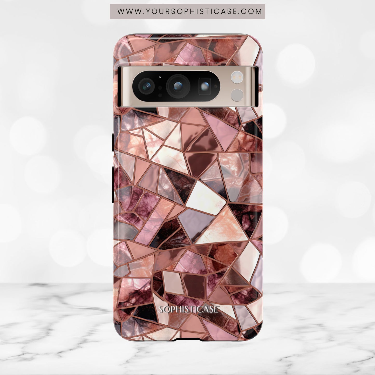 Rose' Runway in Merlot Mosaic - Tough Phone Case