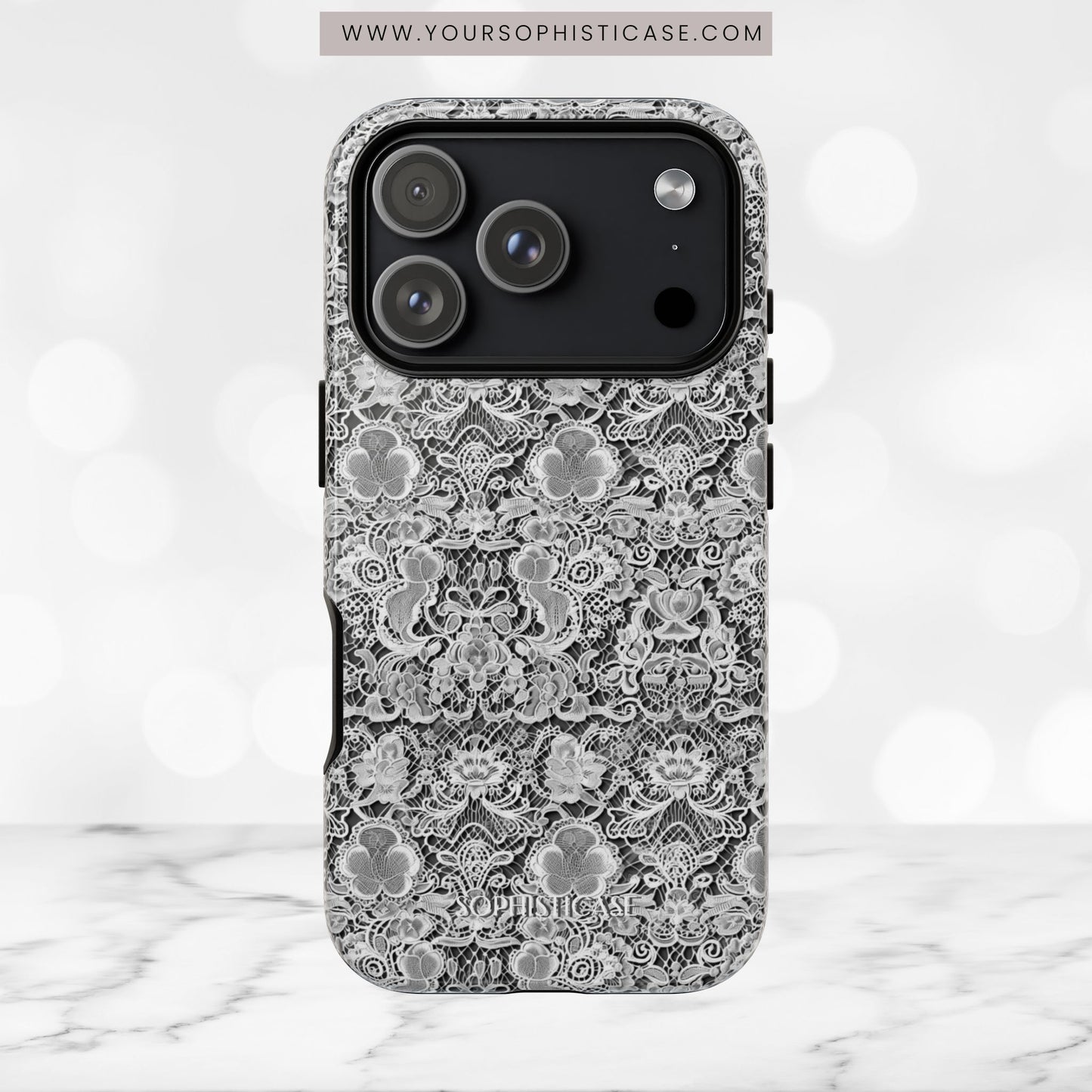 Luxe Lace in Black - iPhone Case