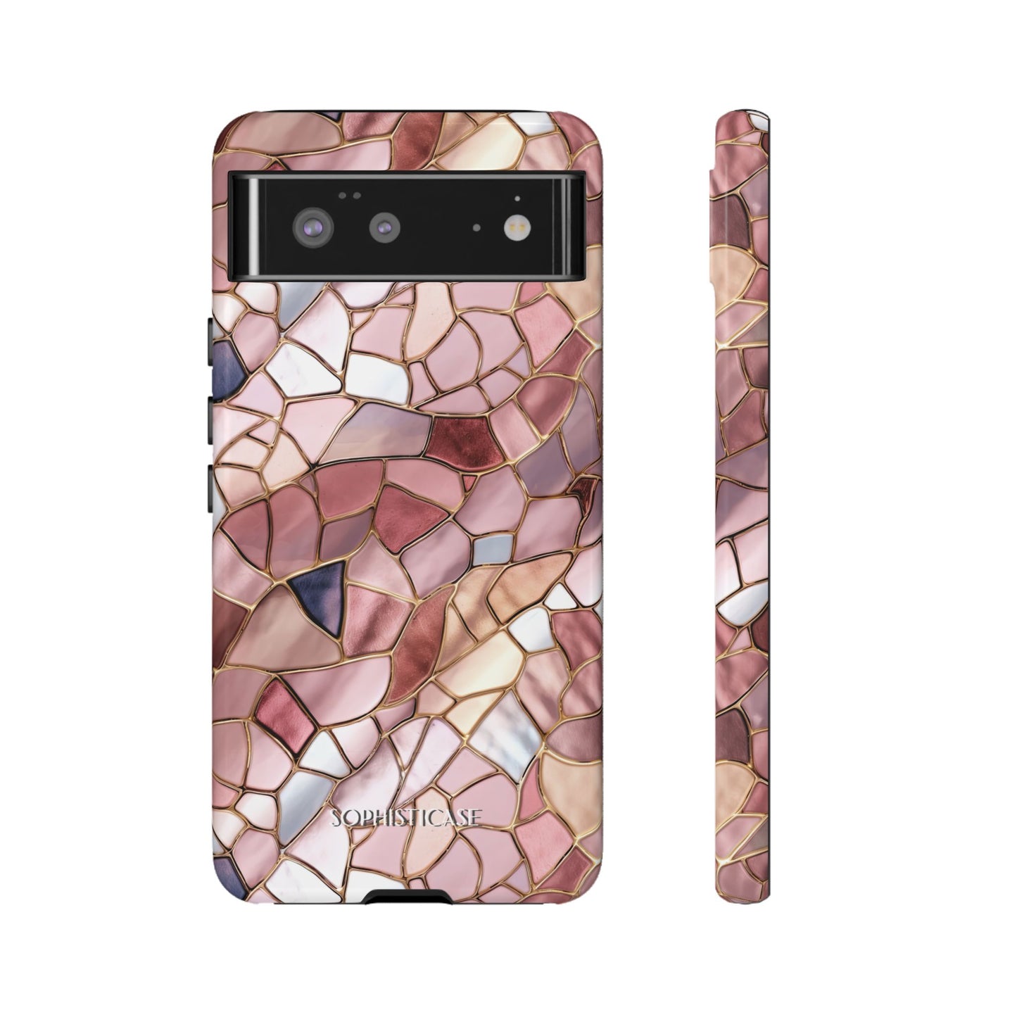 Rose' Runway in Pink Mosaic - Tough Phone Case