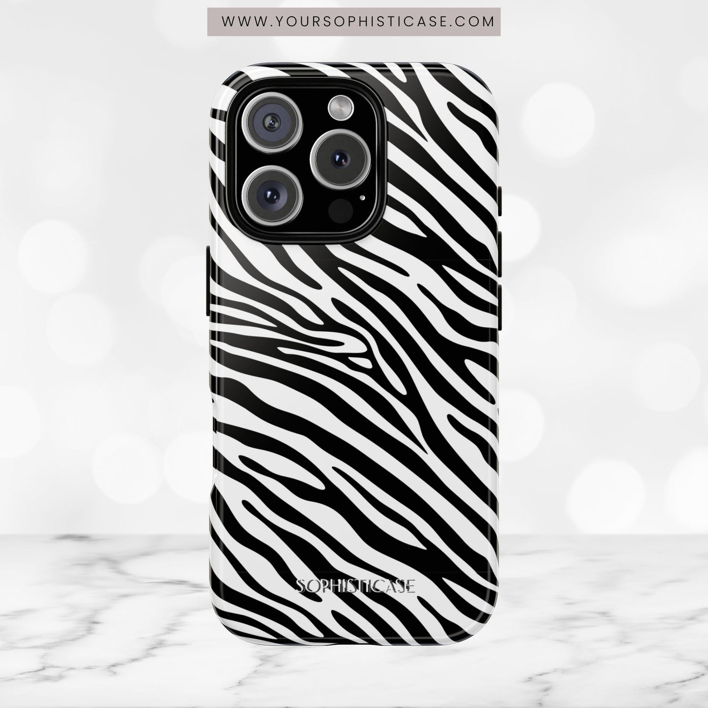 Dark Thoughts in Urban Zebra - Tough Phone Case
