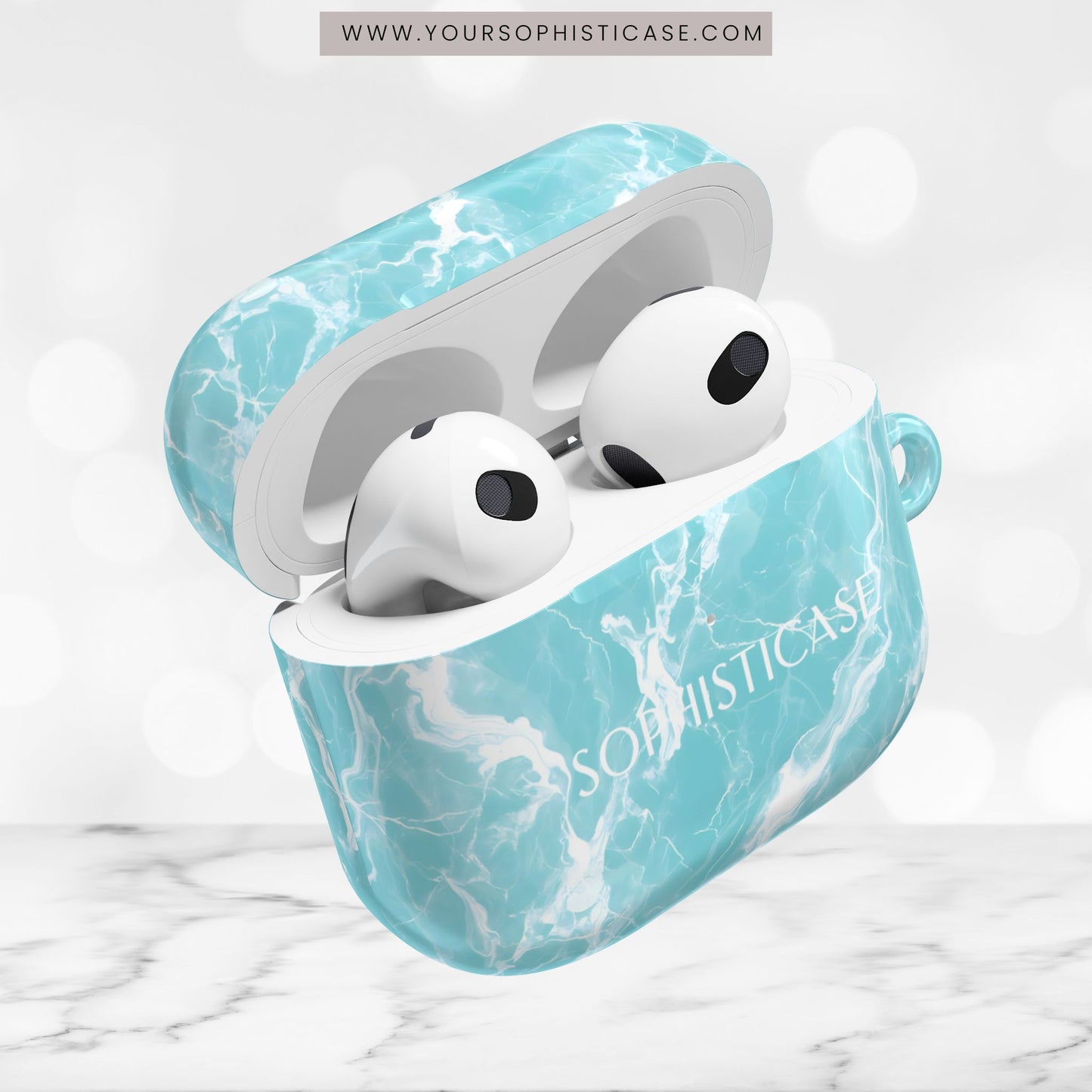 AirPod Cases - Marble Crush in Aqua