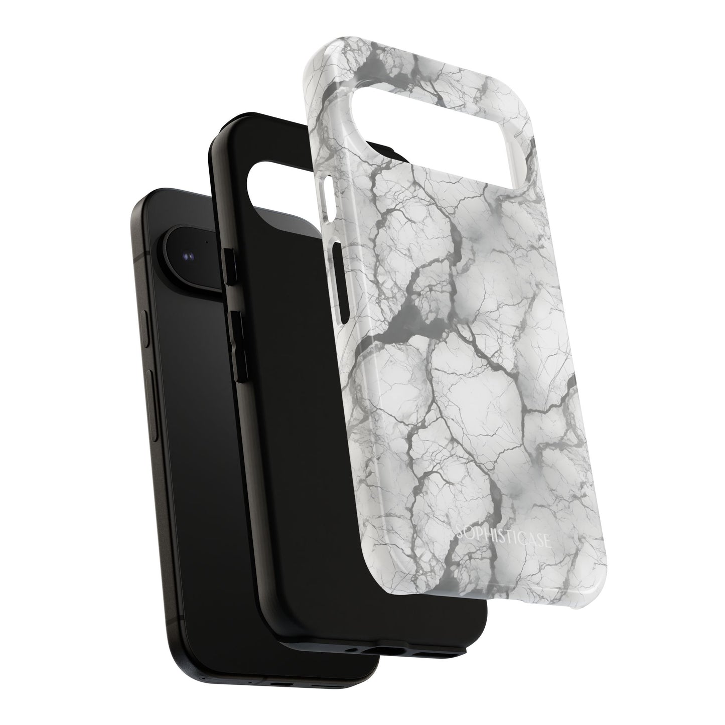 Marble Opulence in Charcoal Grey - Tough Phone Case