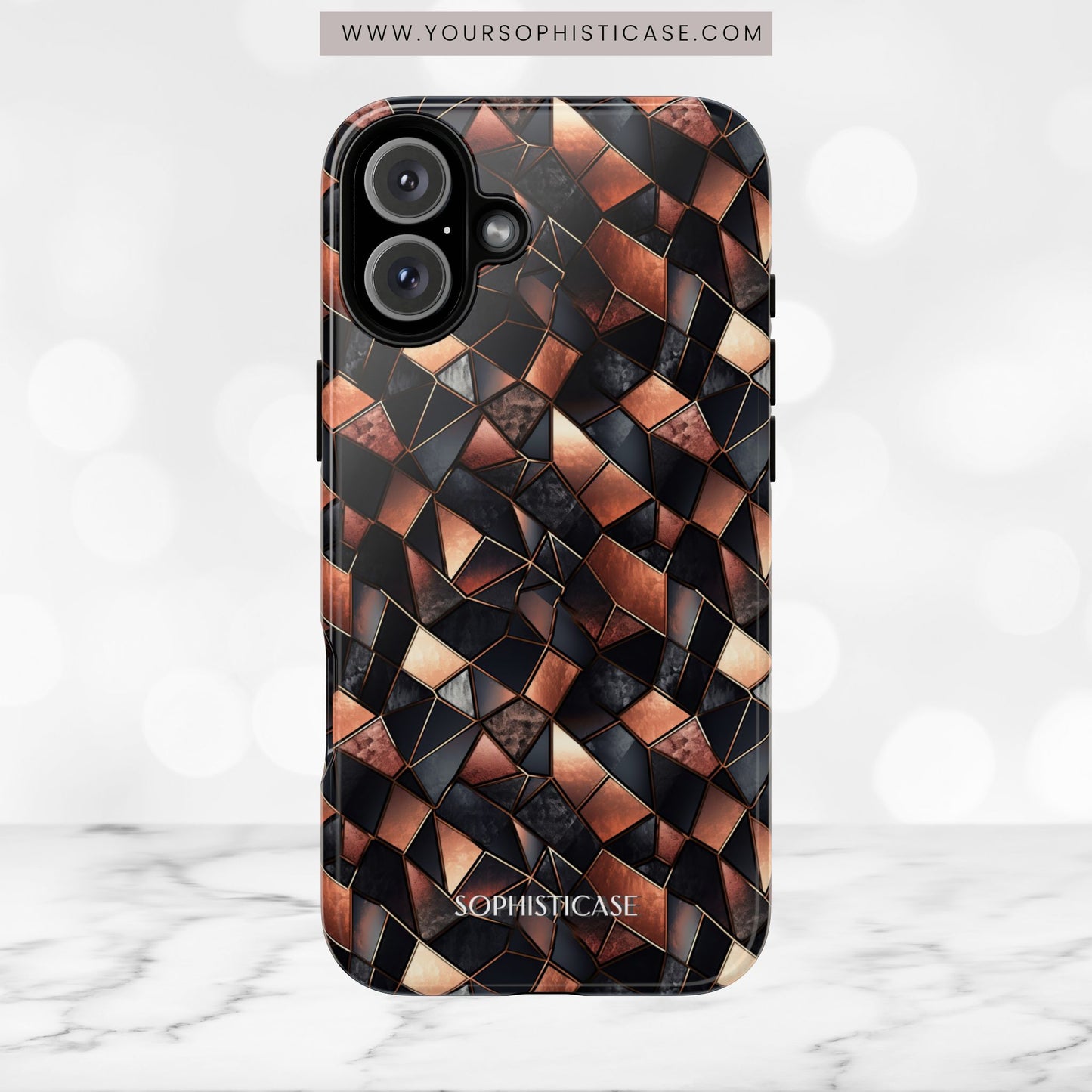Rose' Runway in Noir Mosaic - Tough Phone Case