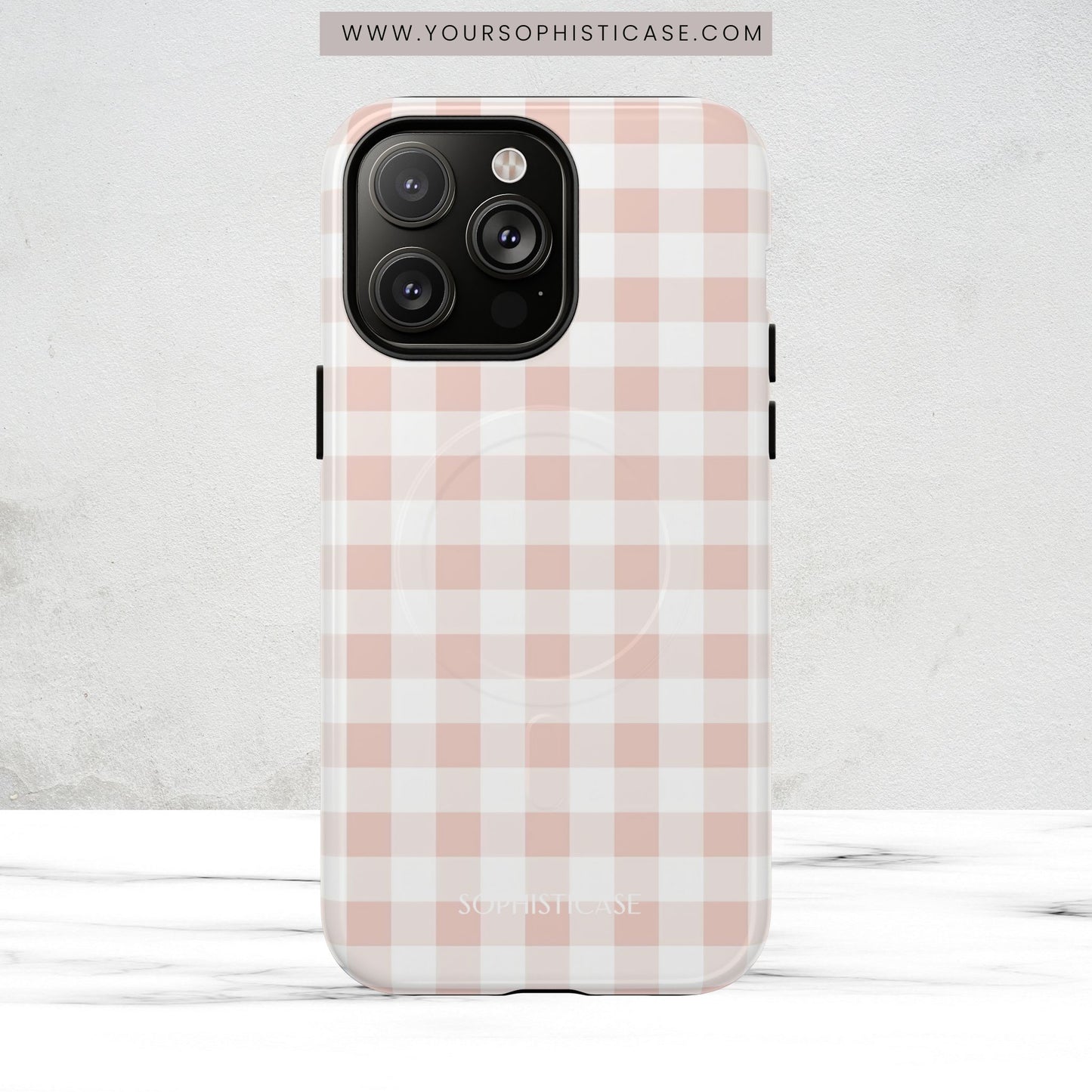 Gingham in Neutral Beige - Magsafe Case