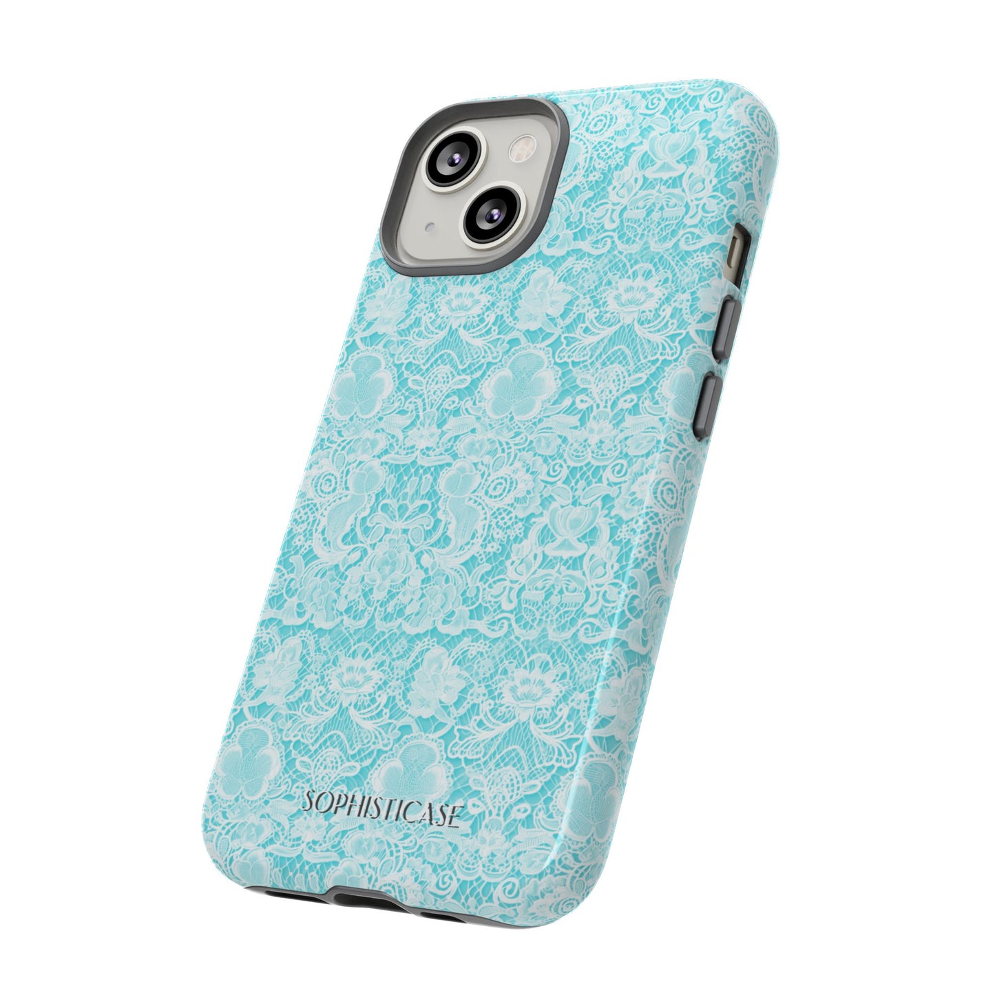 Luxe Lace in Aqua - iPhone Case