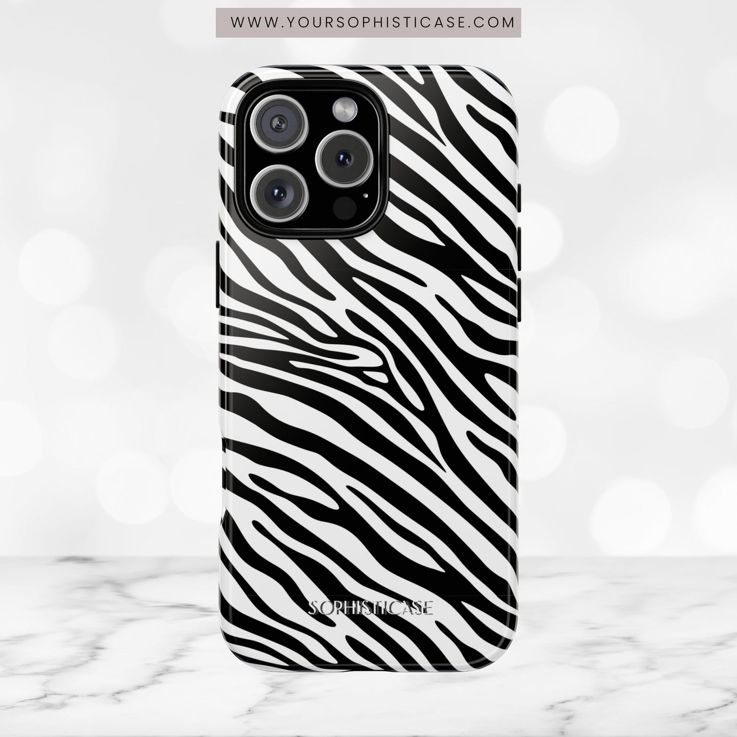 Dark Thoughts in Urban Zebra - Tough Phone Case