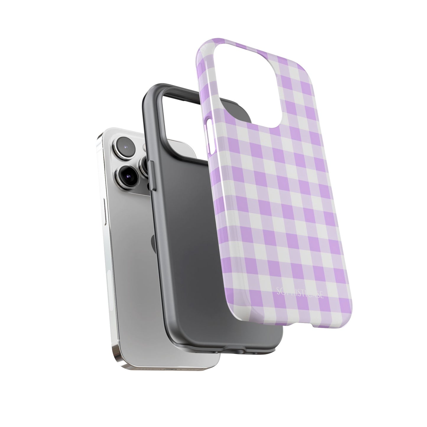 Gingham in Purple - iPhone Magsafe Case