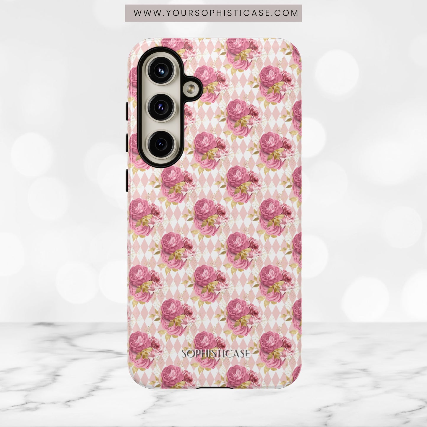 Rose Diamond Romance in Sienna - Tough Phone Case