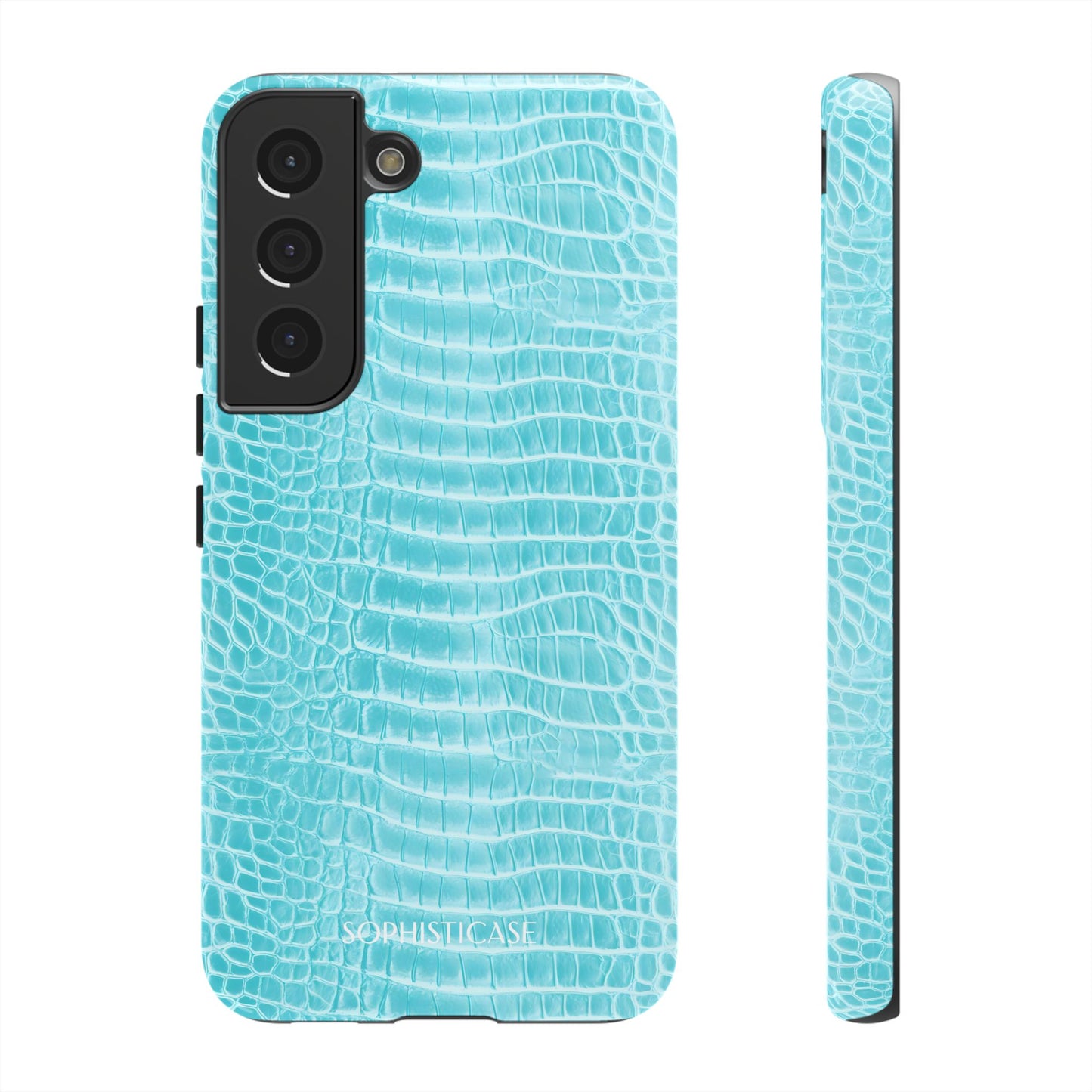 Luxe Leather in Aqua - Tough Phone Case