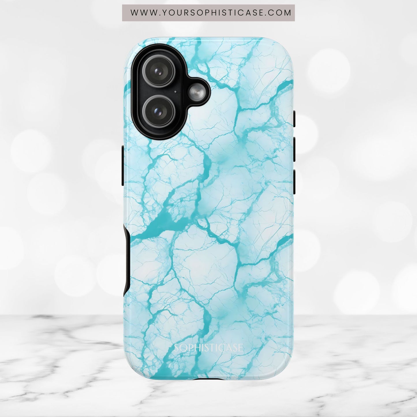 Marble Opulence in Aqua - iPhone Case