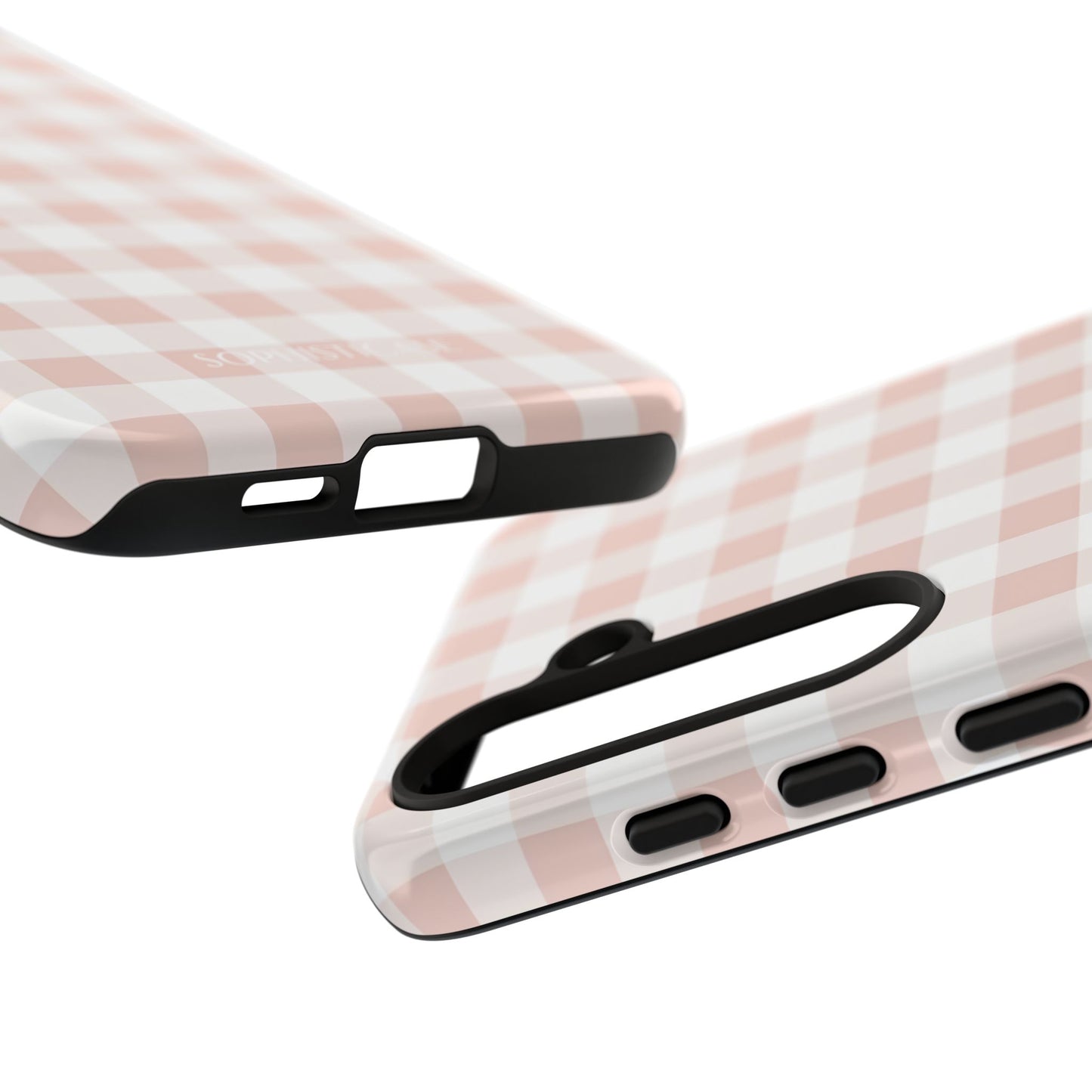 Gingham in Neutral Beige - Tough Phone Case