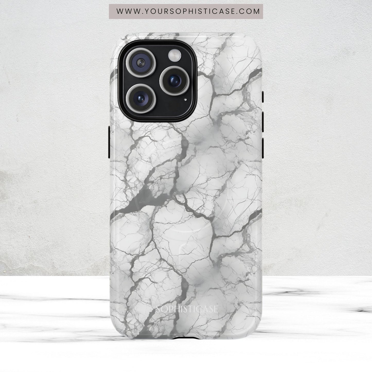 Marble Opulence in Charcoal Grey - Magsafe Case