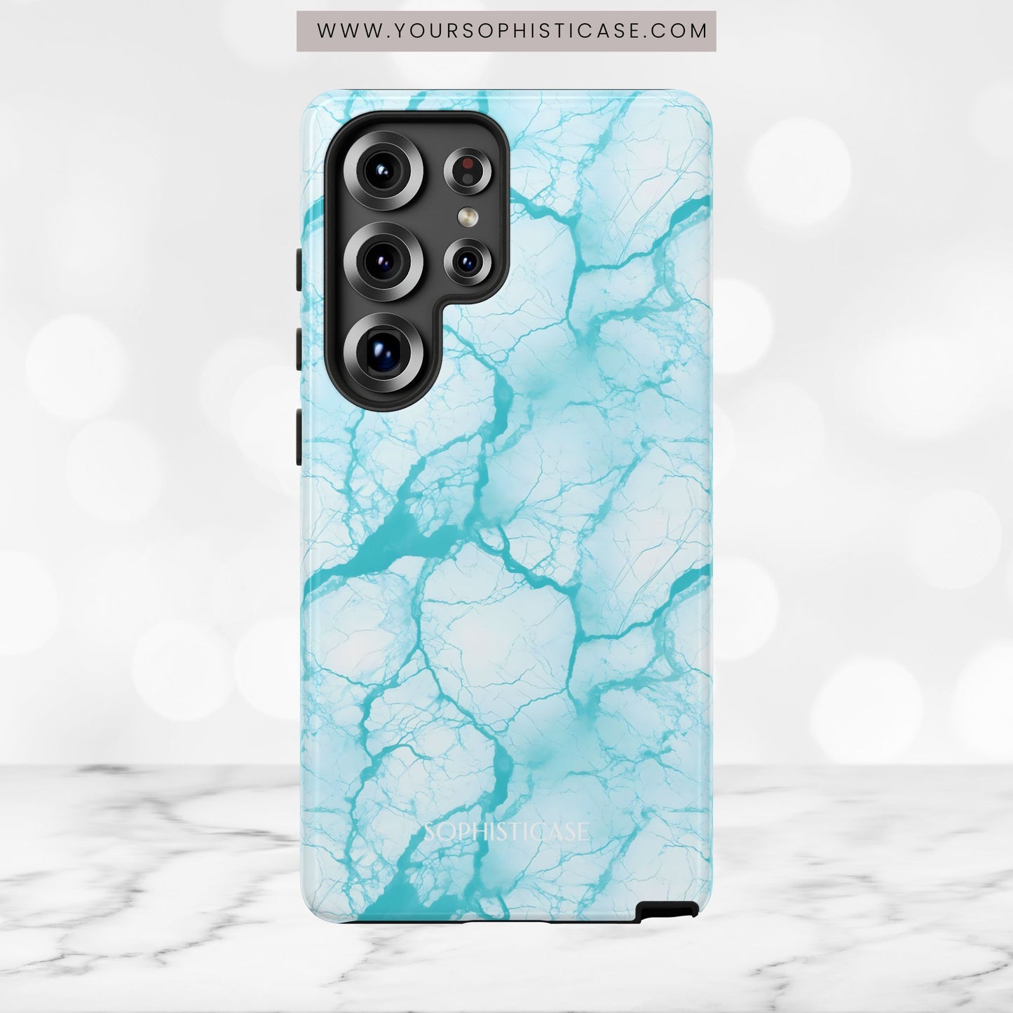 Marble Opulence in Aqua - Tough Phone Case
