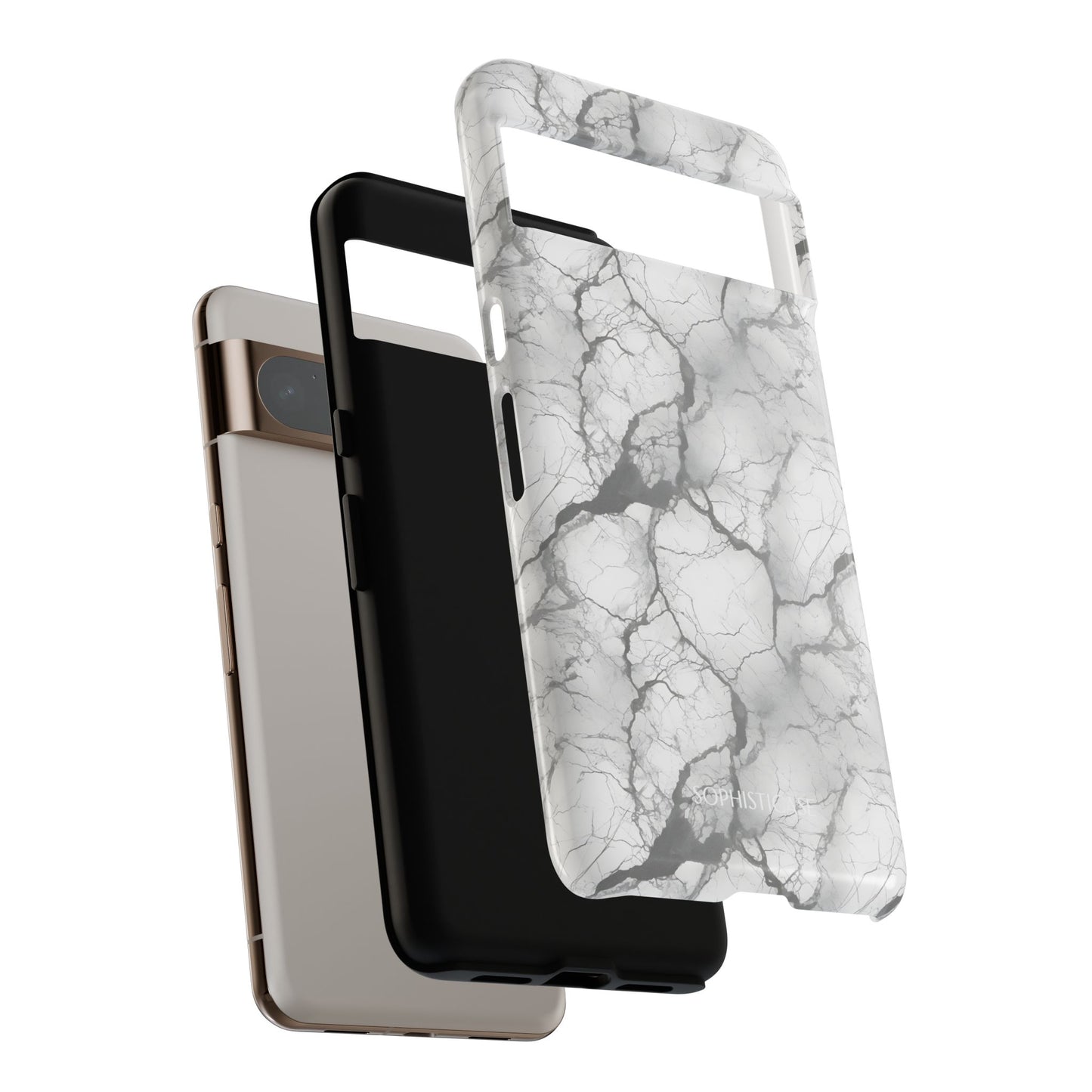 Marble Opulence in Charcoal Grey - Google Pixel Case
