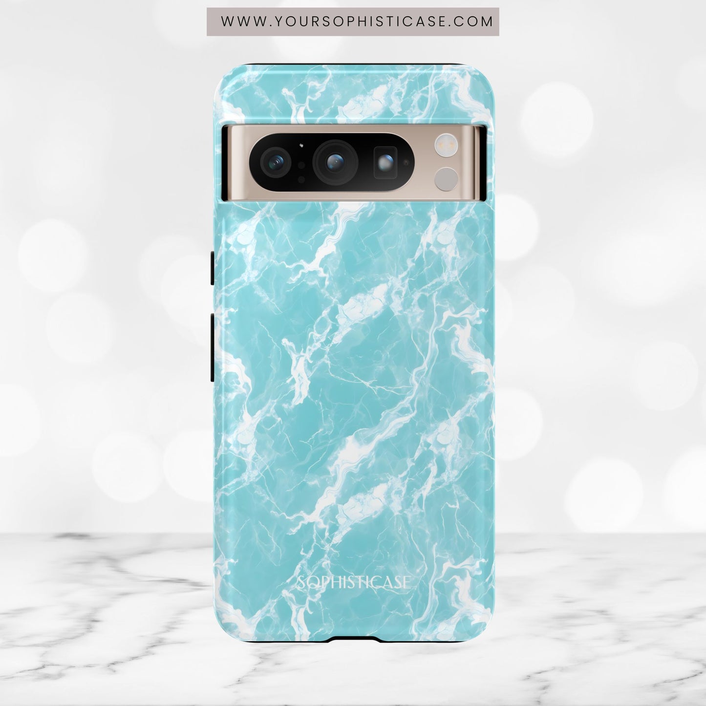 Marble Crush in Aqua - Tough Phone Case