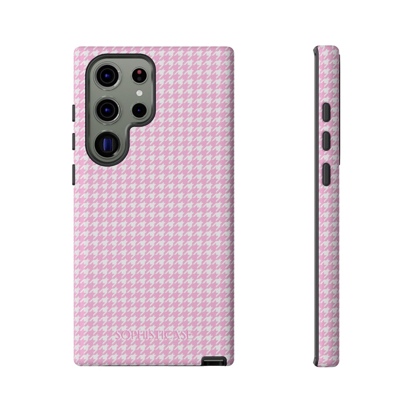 Houndstooth in Pink - Protective Phone Case for Samsung Galaxy