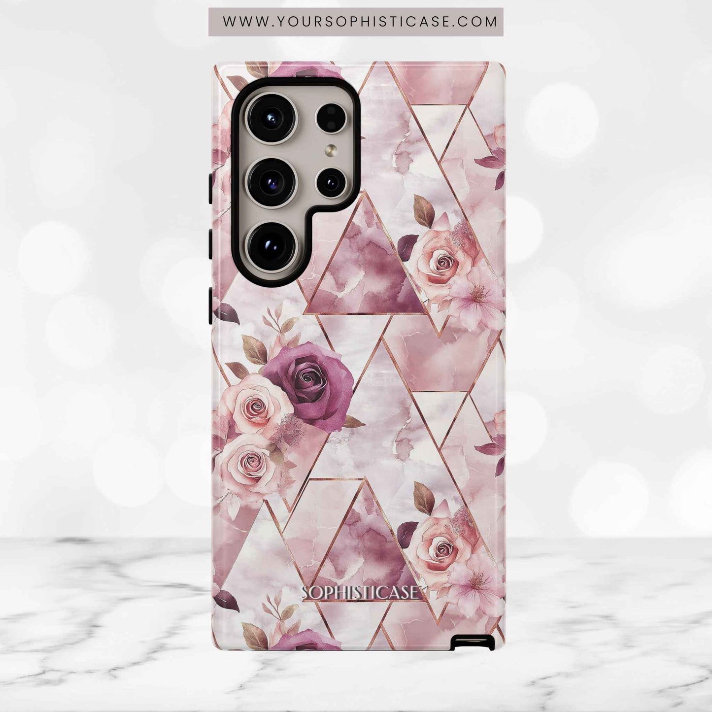 Royal Floral in Plum Chevron - Tough Phone Case