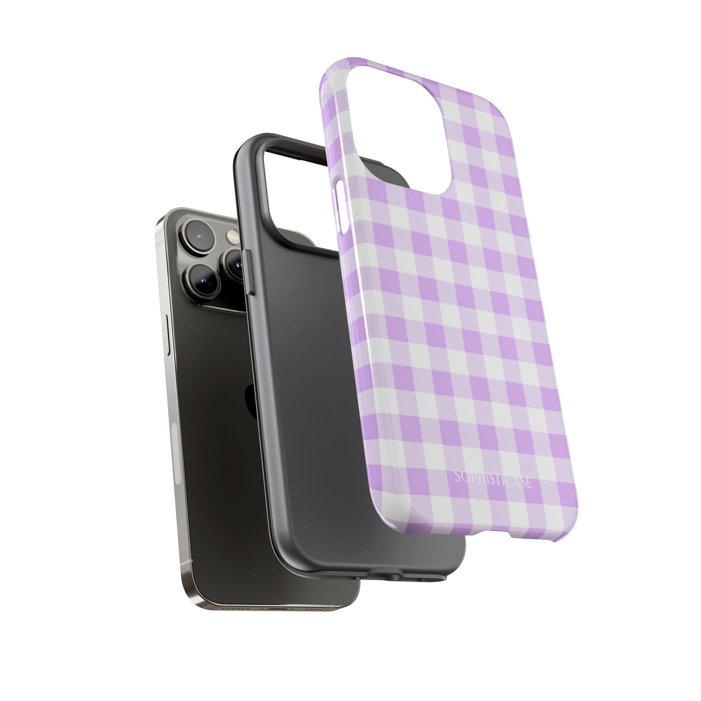 Gingham in Purple - Tough Phone Case