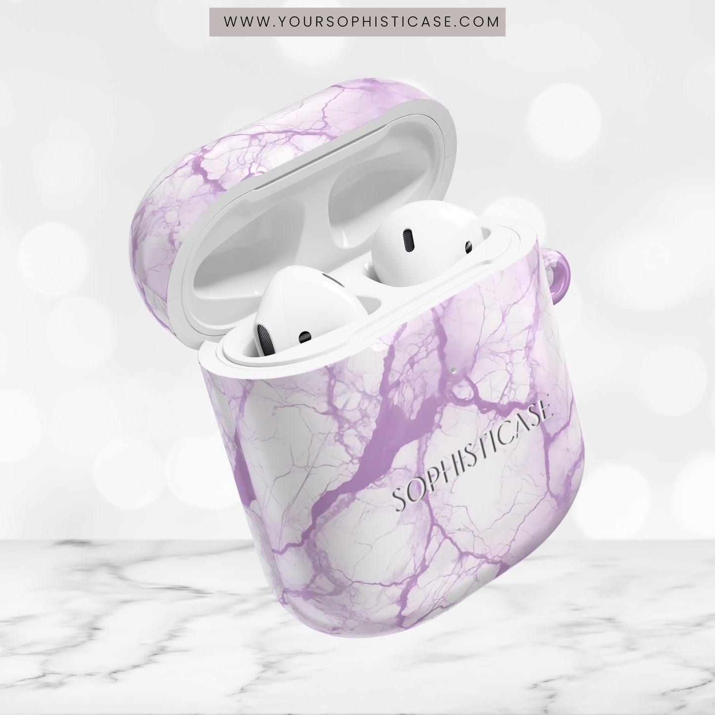 AirPod Cases - Marble Opulence in Purple