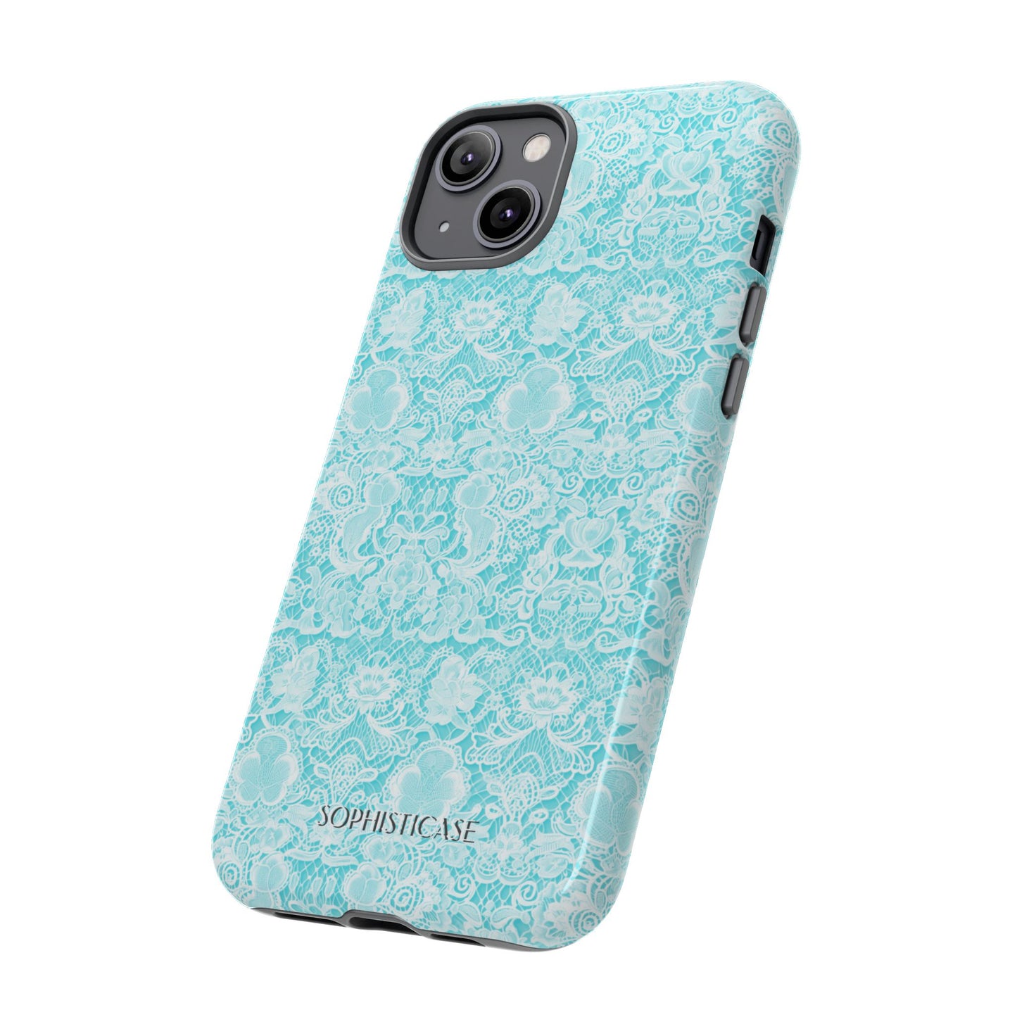 Luxe Lace in Aqua - iPhone Case