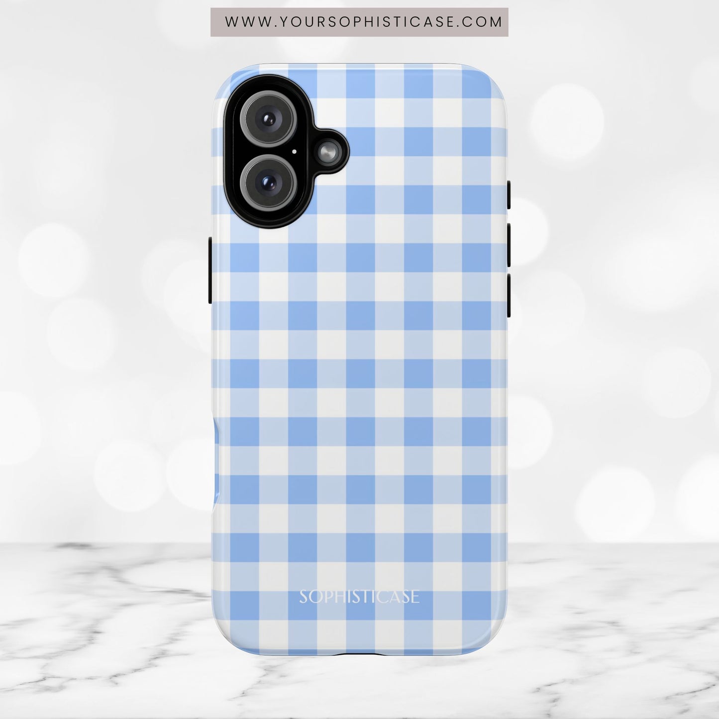 Gingham in Blue - Tough Phone Case