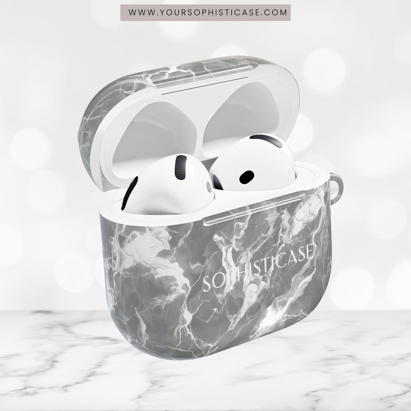 AirPod Cases - Marble Crush in Charcoal Grey